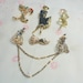 Destash Craft Lot of Vintage Salvaged Rhinestone Figural People Jewelry Pieces