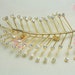 Large Vintage Gold tone Metal and Rhinestone Leaf Spray Brooch