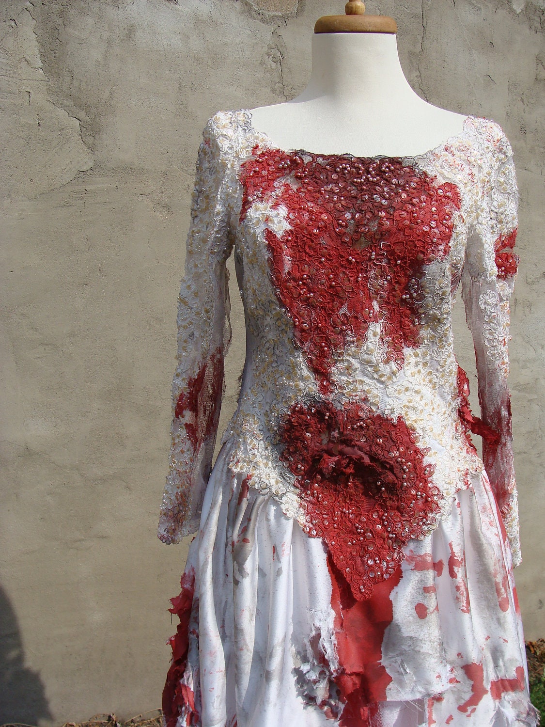 Custom Made Bloody Zombie Corpse Bride Wedding Dress Gown
