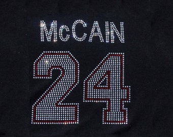 Rhinestone Custom name and 2 Digit Number add-on