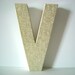 Letter V with Vintage Gold Design Paper