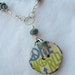 Button necklace, peace and love, love necklace, hippie jewelry, hippie necklace, button pendant