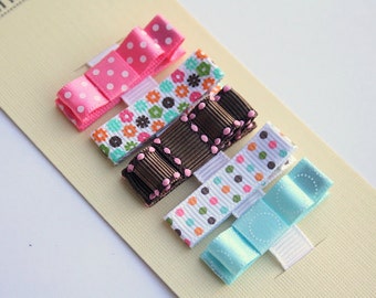 Set of 5 Mini Hair Clips for baby, Girls hair clip, infant, toddler, tween, teen, adult - Springtime Hair Clippies - Photo Prop - 2 SIZES