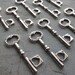 Heart Small Antique Silver Skeleton Key - Set of 20