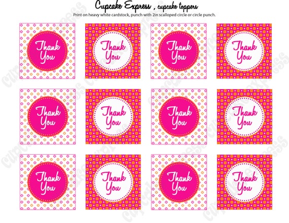 DIY Baby Girl Sherbet Birthday Party PRINTABLE Thank You ...