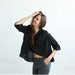 Sale 50% OFF--- Womens Button Down shirt - Black