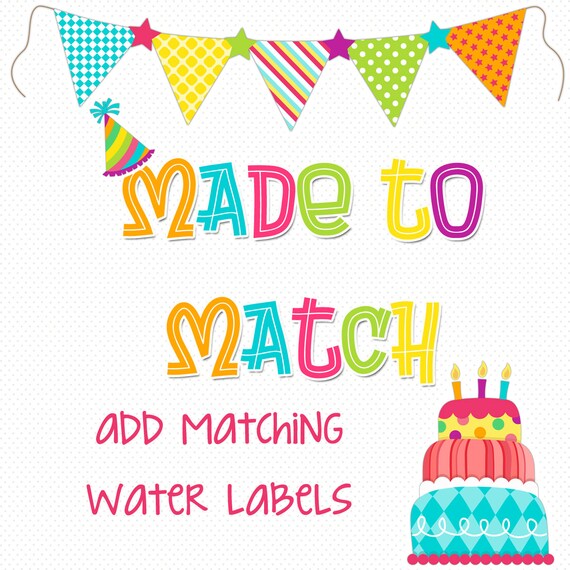 MaDE to MATCH any theme - add matching water bottle labels to your order Il_570xn