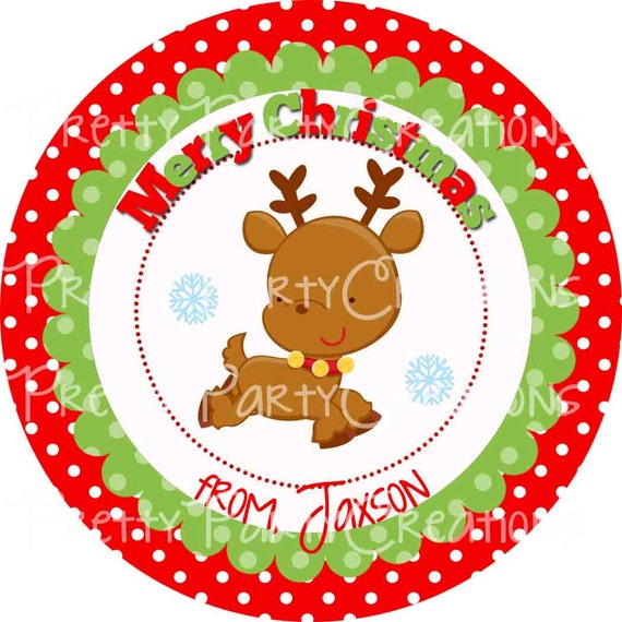 Items similar to REINDEER holiday gift tags - 2 to choose - 3 or 2 inch ...