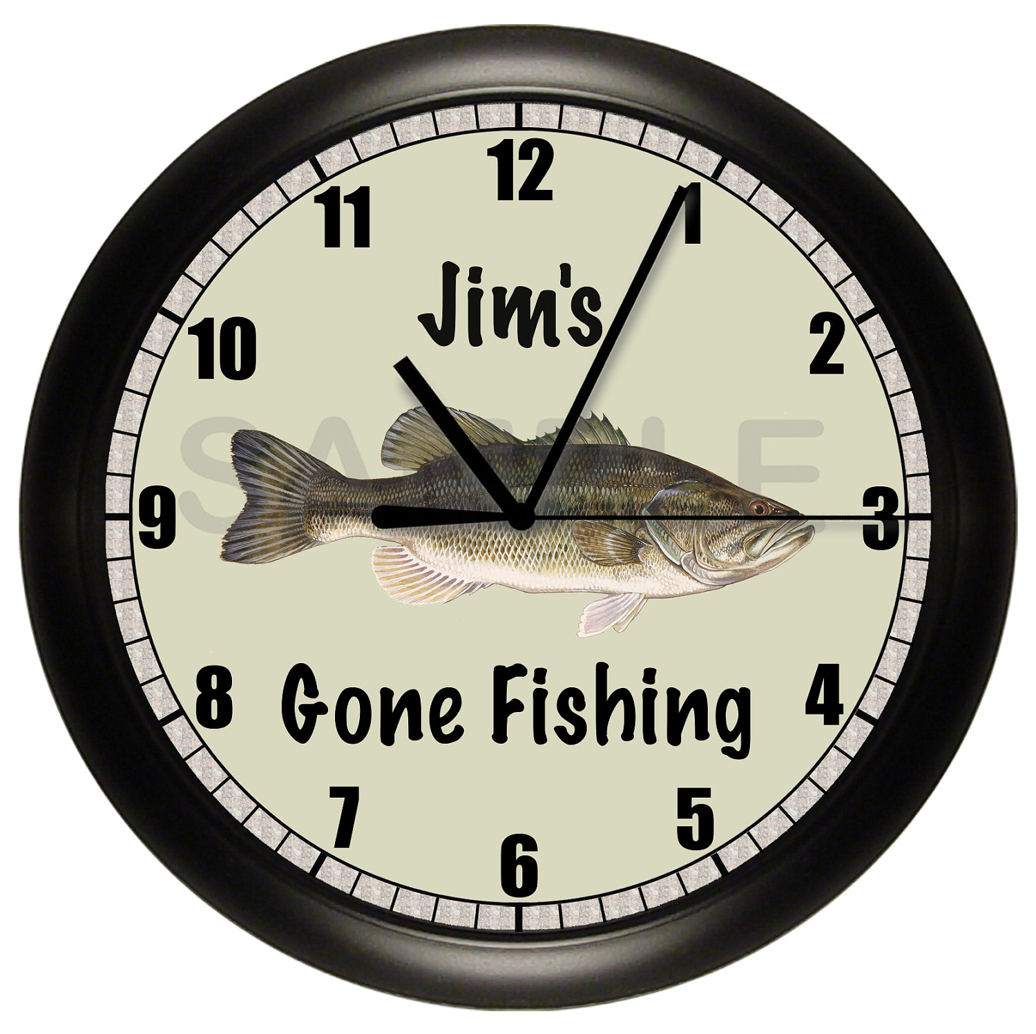 Fishing BASS WALL CLOCK Fish Gift