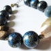 Shell, Brass, Wood, Agate & Vintage Lucite: Midnight at the Beach OOAK Bracelet