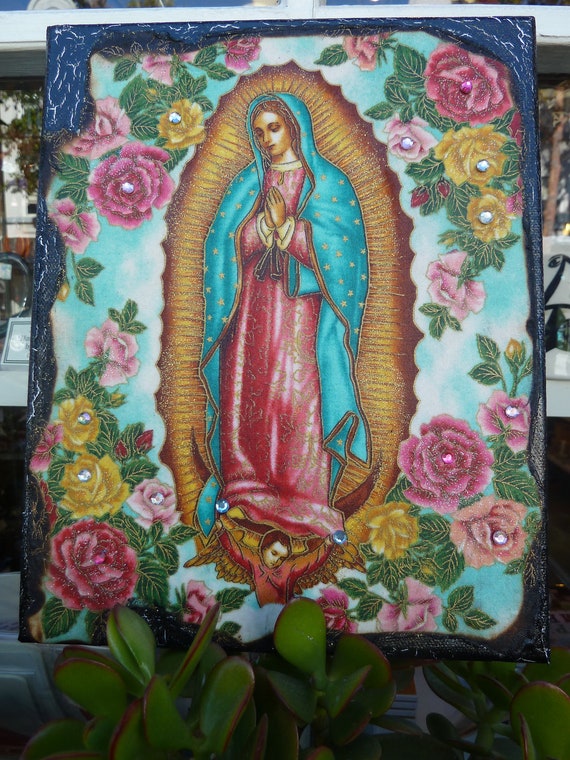 Virgin Mary Collage Paintings by WhosYourBetty on Etsy