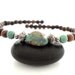 Turquoise Mala Bead Bracelet, Natural Turquoise, Silver, Wooden Mala Bracelet