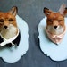 Two Needle Felted Fox Taxidermy-- Reserved for Holly