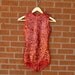 Vintage Pin Up Leotard Swim Suit Red Sequins Small