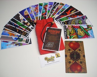 Wonderland Tarot Cards - 22 Card Major Arcana Deck (With Handmade Tarot bag)