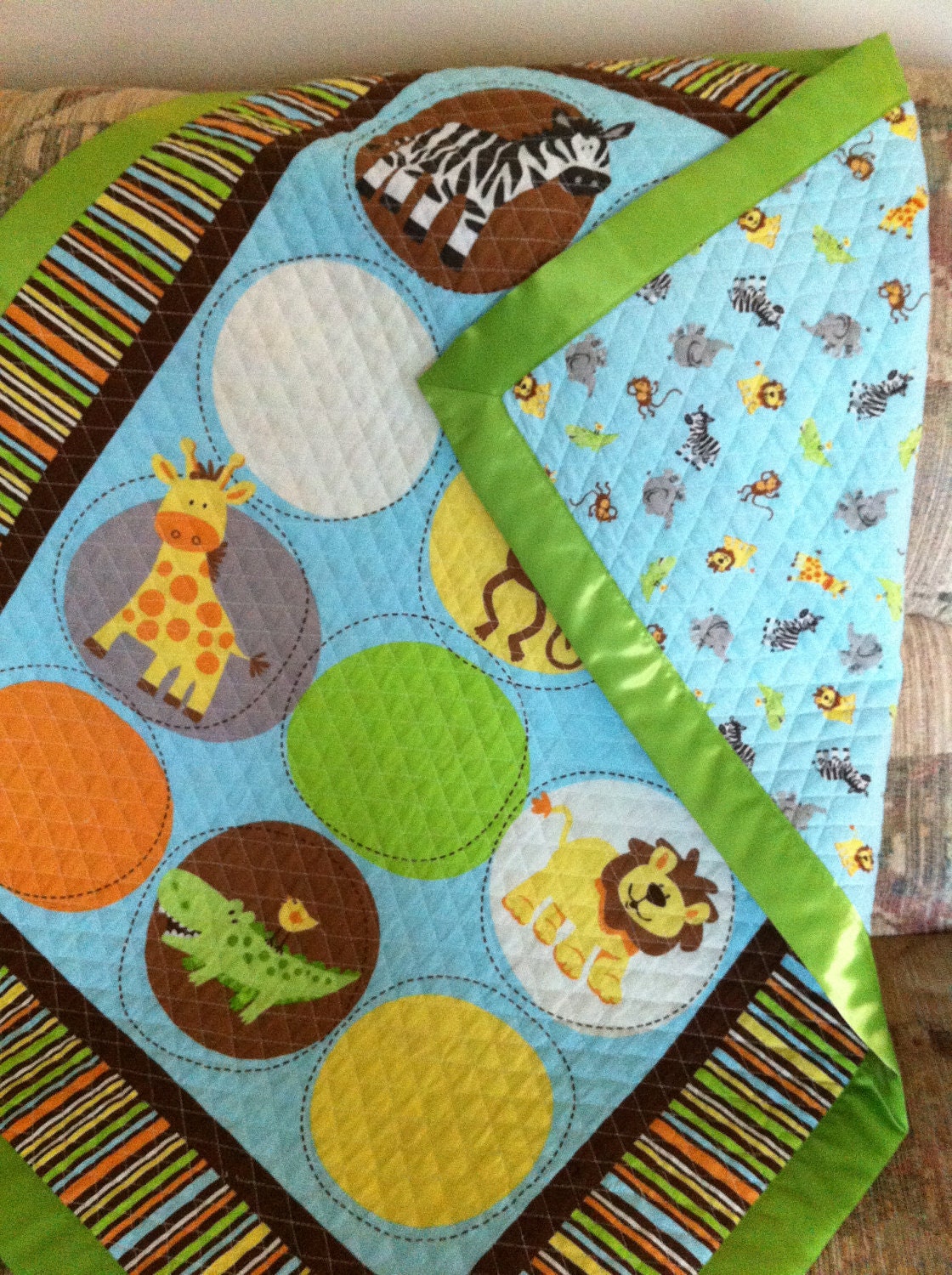Baby blanket. Baby quilted blanket. Unisex quilted blanket.