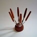 Vintage Set of 6 Mini Appetizer Forks with Display