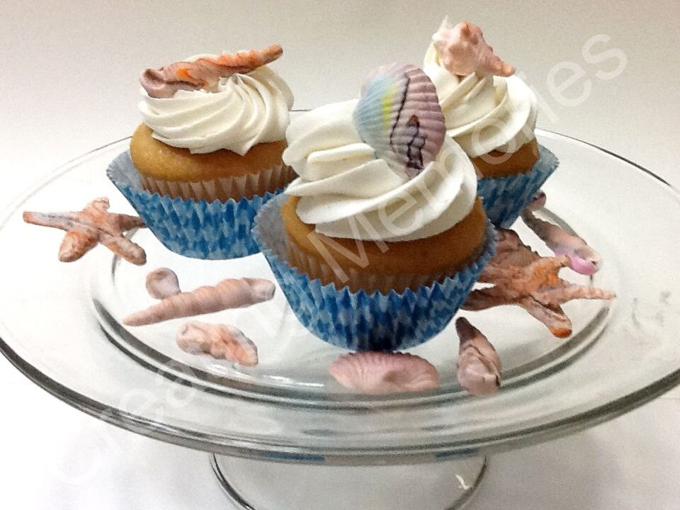 Fondant Seashells 36 Mix shells Cupcake Toppers Your Choice