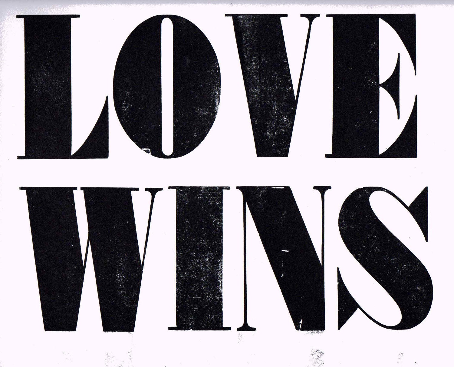 LOVE WINS Letterpress Poster no.3 by FreedomIsPossible on Etsy