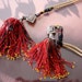 2 Uzbek tassle bead pom poms
