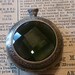 Steampunk Supplies Empty Antique Brass Pocket Watch Case with Emerald Green Cover