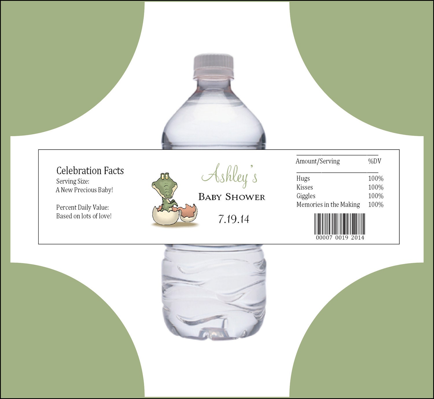 25 dinosaur baby shower water bottle labels price includes