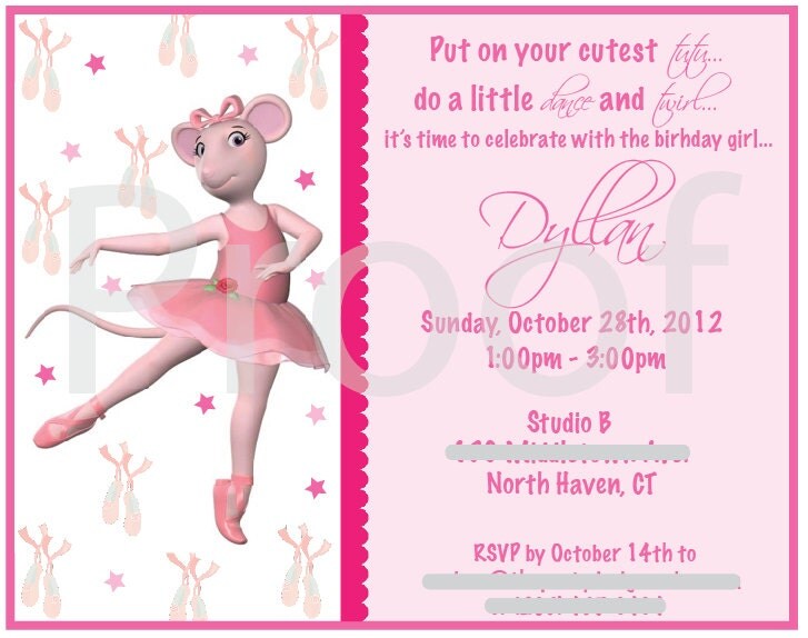 Etsy Free Angelina Ballerina Invitations 1