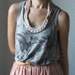 SALE - Last one - Braided necklace in nude mauve jersey fabric