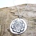 Boho silver pendant made from fine silver
