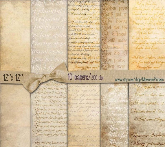 Vintage letters background Papers 12 x 12 inch paper pack