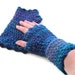 Fingerless Mitts in Blue, Teal, Green & Purple.