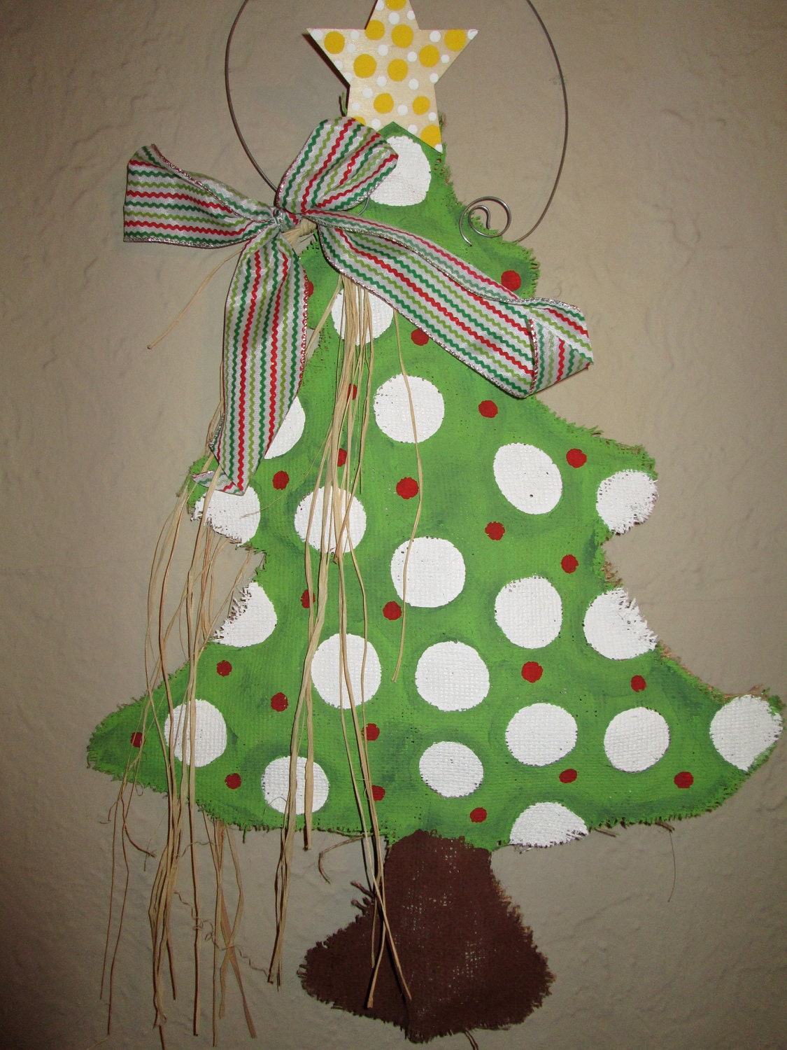 Burlap Christmas Tree Burlap Door Hanger