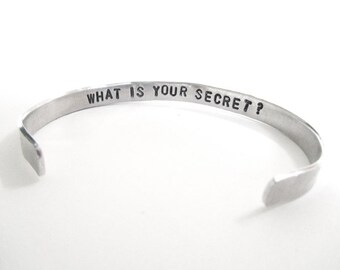 Personalized Bracelet Secret message inside - custom silver cuff bracelets, hand stamped jewelry, simple, modern, everyday, handmade jewlery