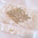 Bridal Garter Lite Ivory or Ivory Stretch Lace Wedding Garter Set With Crystals Diamond Wedding