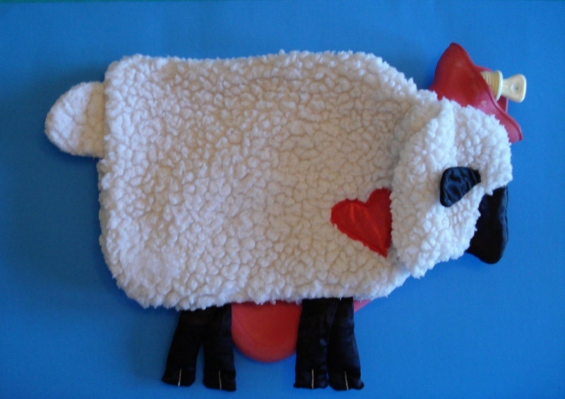 Sheep Hot Water Bottle Cover with 12 Davol Rubber Co.
