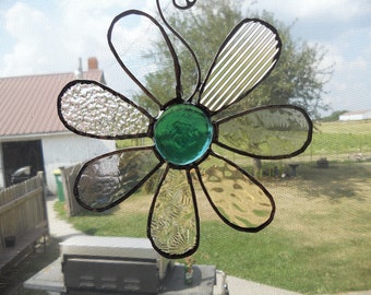Art Glass Clear Variety Flower Suncatcher Ornament