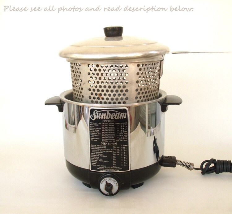 Vintage Sunbeam Deep Fryer Cooker Popcorn by LaurasLastDitch