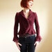 Vintage Velvet Jacket in Burgundy Color Victorian Style Small XSmall