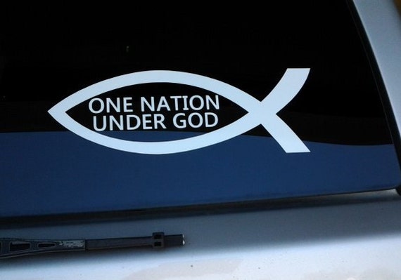 One Nation Under God Christian Fish Symbol Vinyl by WeSpeakVinyl