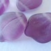 Czech Glass Transparent Matte Amethyst Purple Large Leaves with side hole 12x15mm