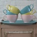 Sale Vintage Melmac Pastel Cups and Tray - Malibu Ware - Assorted Colors