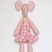 Reserved for Jenn - Stuffed animal toy, pink elephant baby girl