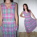 Vintage Grunge Plaid Dress Sundress Maxi / Madras Sleeveless Sundress / 80s 90s Drop Waist Dropwaist / S M