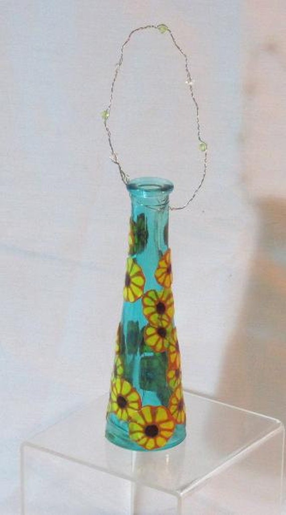 Hanging bud vase polymer clay