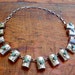 Vintage Taxco Mexico Mexican Sterling Silver Turquoise Barrel Necklace 14675