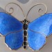 Vintage David Andersen Norway Blue Enamel Large Guilloche Butterfly Brooch Pin Reserved