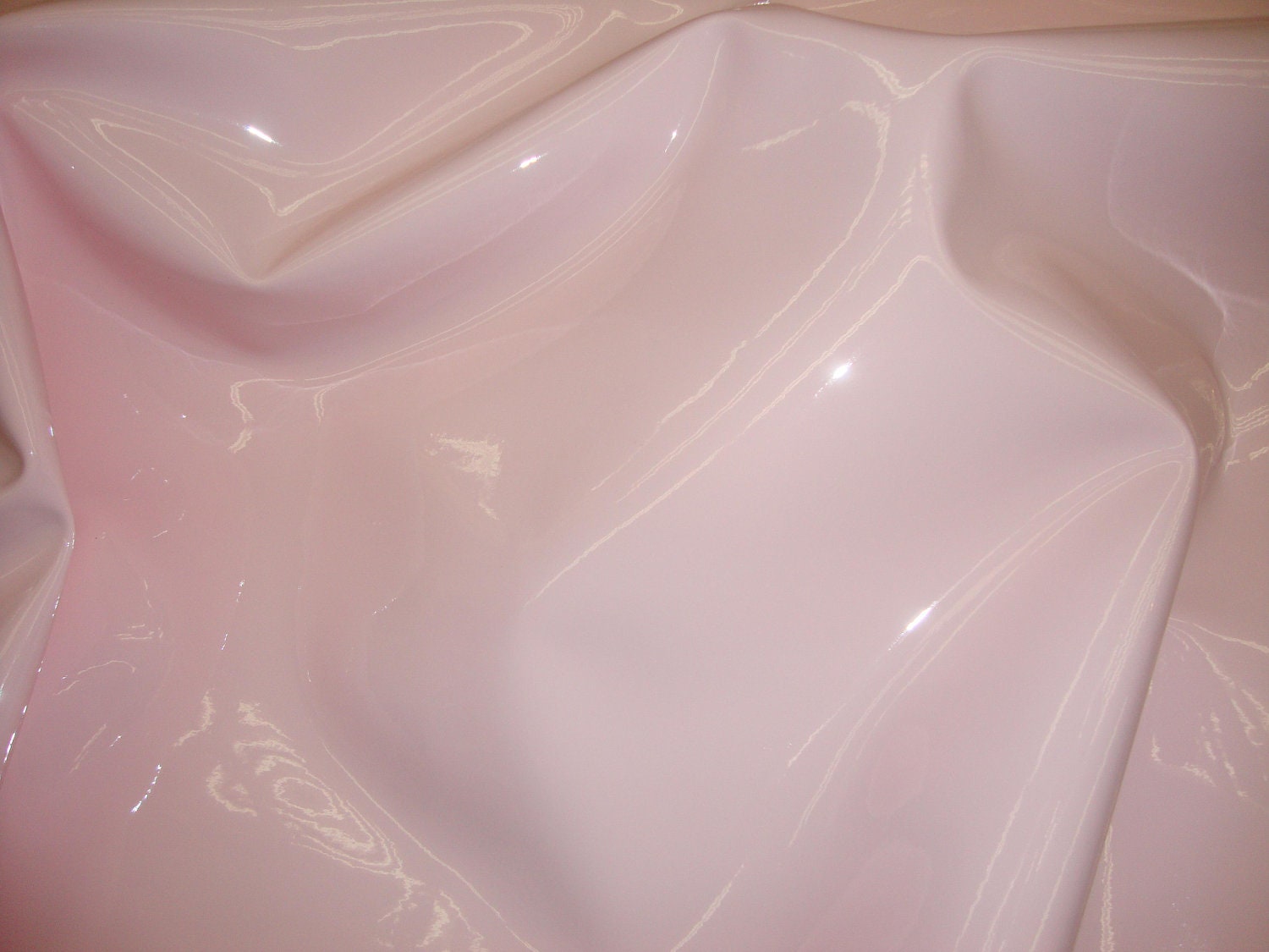 Pale pink patent faux vinyl upholstery fabric per yard