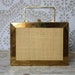 Vintage 1950's Gold Tone Metal Box Purse with Raffia Accents