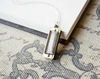 Silver Harmonica Necklace