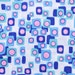 VINTAGE 1960's Blue ABSTRACT Atomic Novelty Square Fabric 2.7 YDS